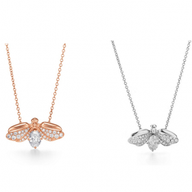 2020 Tiffany  Paper Flowers Firefly Necklaces 18K Rose Gold Platinum Diamond